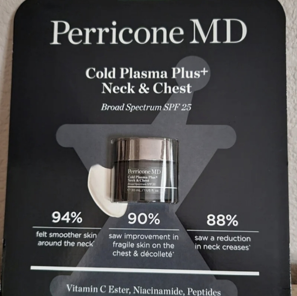 Perricone Cold Plasma Plus+ Neck & Chest Broad Spectrum SPF 25 Full Size 1 Oz